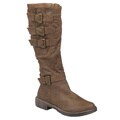 Journee Collection Women's 'Harvey-1' Quilted Top Buckle Detail Boots