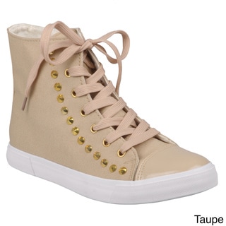 Journee Collection Women's 'Candice-1' Studded High Top Sneakers