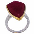 De Buman 18k Yellow Gold and Sterling Silver Ruby Ring