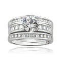 Icz Stonez Sterling Silver 6 1/2ct TGW Cubic Zirconia Bridal Ring Set