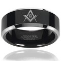 Daxx Tungsten Men's Black Engraved Masonic Symbol Band (8 mm)