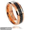 Daxx Tungsten Men's Rose Gold Carbon Fiber Inlay Band (8 mm)