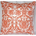 Chili Pepper Orange Damask 20-Inch Throw Pillow Cover