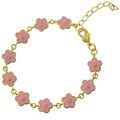 Molly and Emma 18k Gold Overlay Children's Enamel Flower Bracelet