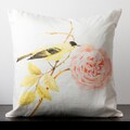 Hannah Winter White Rose 18-inch Decorative Pillow