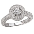 14k White Gold 3/5ct TDW Diamond Halo Engagement Ring (G-H, SI1-SI2)