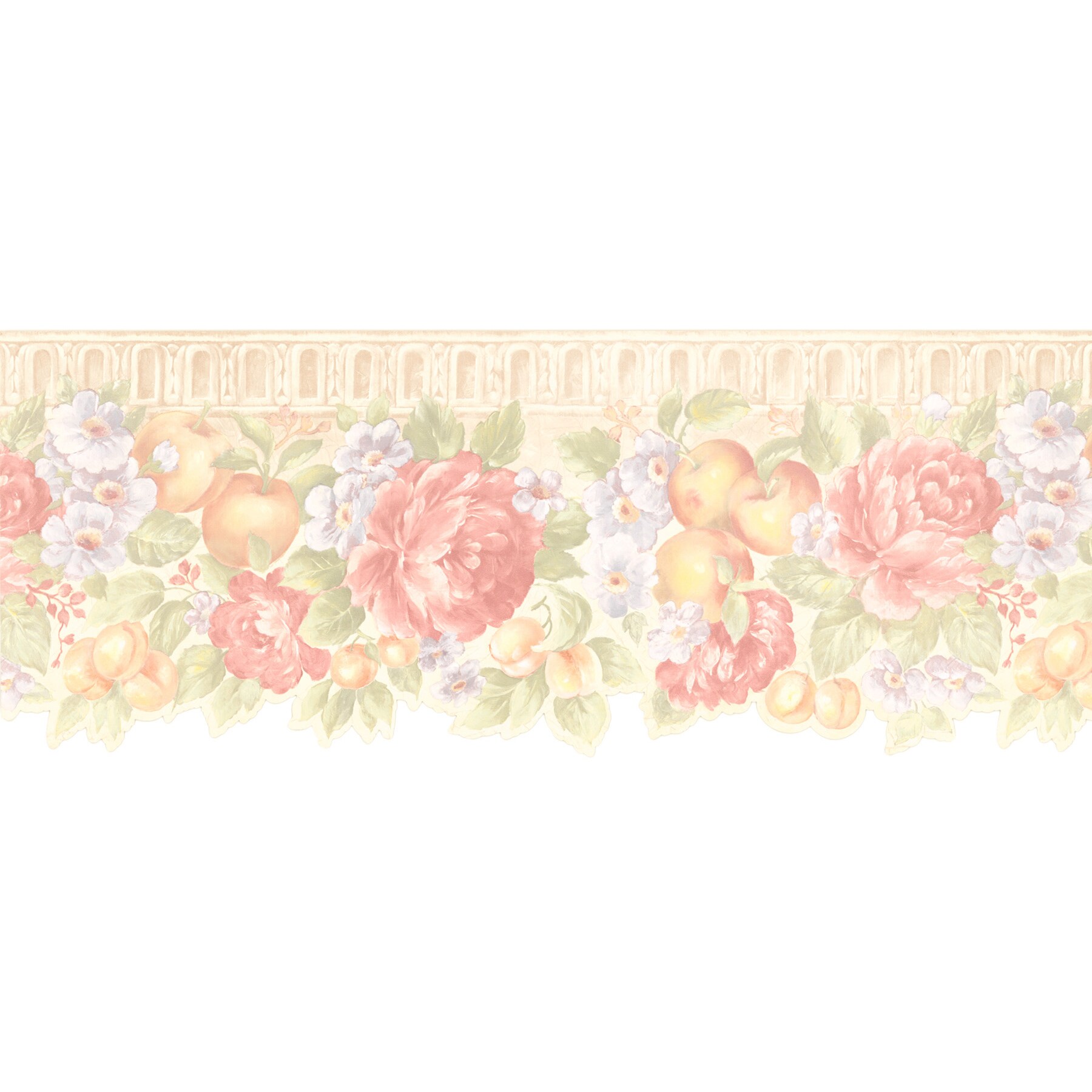 Brewster Peach Fruit Floral Border Wallpaper - Overstock™ Shopping