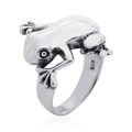Cool Leaping Frog Wrap .925 Sterling Silver Ring (Thailand)