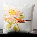 Victoria Winter White Camellia Flower 18x18-inch Decorative Pillow