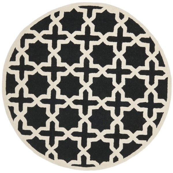 Safavieh Handmade Moroccan Cambridge Black Wool Rug 6' Round