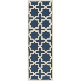 Safavieh Handmade Cambridge Moroccan Navy Wool Rug (2'6 x 6')