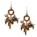 Earthtone Beaded Chandelier Earrings (Guatemala)