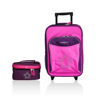 O3 Kids Bling Rhinestone Star Luggage and Toiletry Bag Set