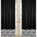 Black and White Isabella 84-inch Curtain Panel Pair