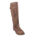 Elegant by Beston Women's 'Jency-3' Taupe Knee-high Riding Boots