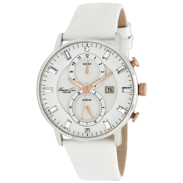 Kenneth Cole Women's Classics White Leather Mother of Pearl Watch