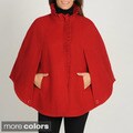 Larry Levine Women's Ruffle Front Fleece Cape