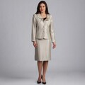Danillo Women's Champagne Ruffle Collar Skirt Suit