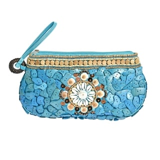 Unique Natural Shells and Wood Medley Wristlet Clutch (Philippines)