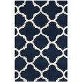 Handmade Moroccan Dark Blue Wool Rug (2' x 3')