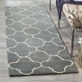 Handmade Moroccan Dark Grey Wool Rug (2'3 x 7')