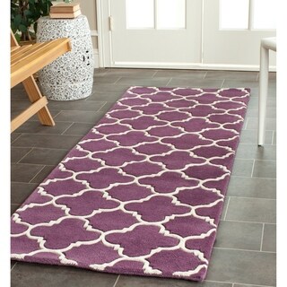 Handmade Moroccan Purple Wool Rug (2'3 x 7')