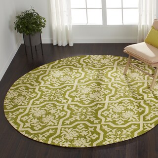 Handmade Indoor/ Outdoor Capri Peridot Rug (7'10 Round)