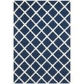 Handmade Moroccan Dark Blue Wool Rug (4' x 6')