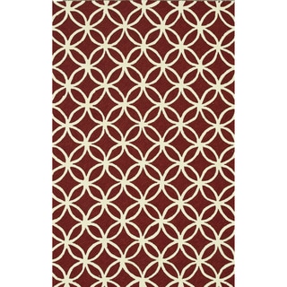Handmade Indoor/ Outdoor Capri Red Rug (3'6 x 5'6)