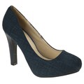 Riverberry Women's 'Brooks' Navy Hidden Platform Pumps
