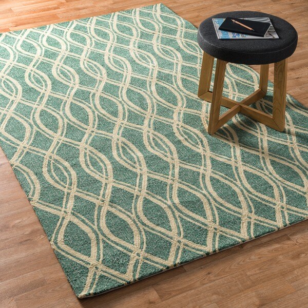 Handhooked Indoor/ Outdoor Capri Turquoise Rug (5' x 7'6) 15149963 Shopping