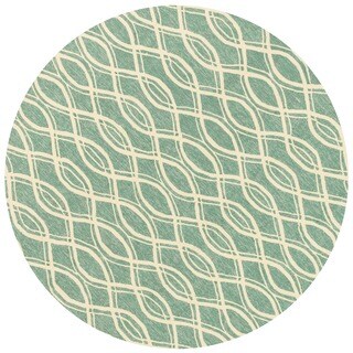 Handmade Indoor/ Outdoor Capri Turquoise Rug (7'10 Round)