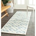 Handmade Moroccan Blue Wool Rug (2'3 x 7')
