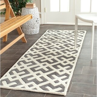 Handmade Moroccan Dark Grey Wool Rug (2'3 x 7')