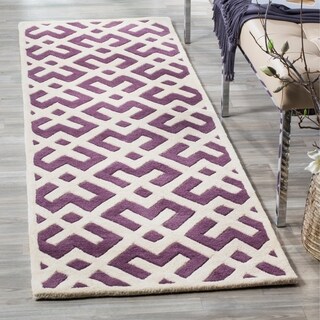 Handmade Moroccan Purple Wool Rug (2'3 x 7')