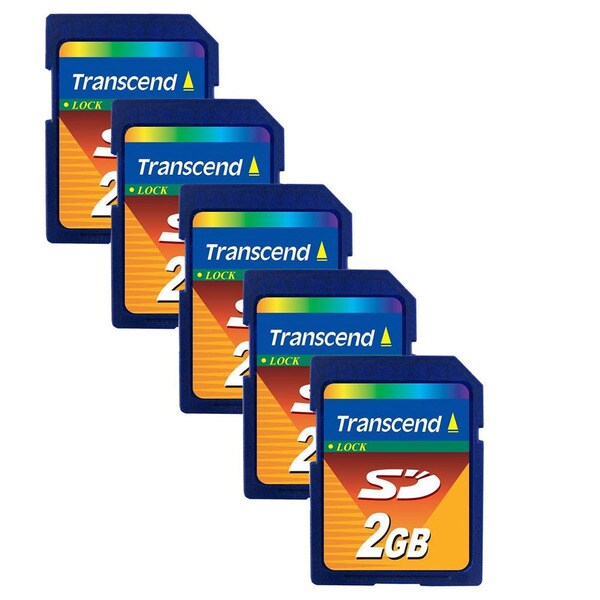 Transcend 2 GB SD Flash Memory Card (Pack of 5)