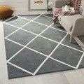Handmade Moroccan Dark Grey Wool Rug (7' Square)