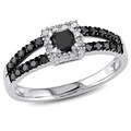Miadora 10k Gold 1/2ct TDW Black and White Diamond Ring (H-I, I2-I3)