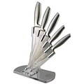 Hen & Rooster 5-Piece Stainless Steel Kitchen Set with Acrylic Block