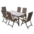 Aluminum Woven Brown 7-piece Outdoor Dining Set