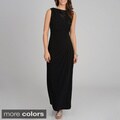 R & M Richards Women's Sequin Detail Long Side Slit Dress
