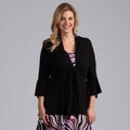 24/7 Comfort Apparel Plus Size Tie-Front Flutter Sleeve Jacket
