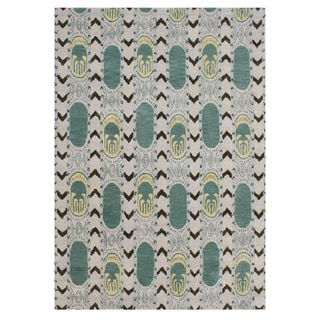 Alliyah IKAT Handmade Bleached Sand New Zeeland Blend Wool Rug (8' x 10')