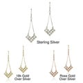 Mondevio Sterling Silver V-shape Cut-out Chandelier Dangle Earrings