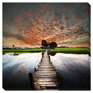 Find Cheap Price Tropical River Oversized Gallery Wrapped Canvas