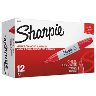 Sanford Sharpie Red 5.3mm Chisel Tip Permanent Markers (Pack of 12)