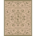 Woven Indoor/ Outoor Patio Rug Antibes Beige and Green Area Rug (4'4 x 6'1)