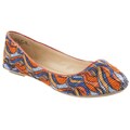 Riverberry Women's 'Lula' Orange Patterned Crinkle Fabric Ballet Flats