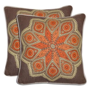 Villa Star Linen Throw Pillows (Set of 2)
