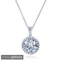 14k Gold Round Moissanite and 1/5ct TDW Diamond Necklace (G-H, I1-I2)